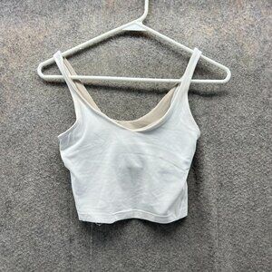 Lululemon Align Tank Top Womens 2 White Built-In Bra Cropped Activewear